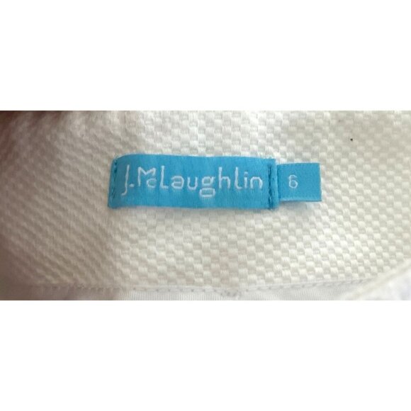 J. Mclaughlin Pants Waffled White Summer Zipped Details Casual Size 6 - Picture 7 of 11